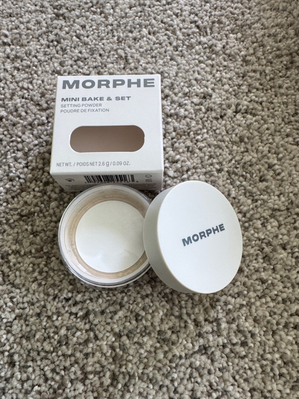 Morphe Mini Bake & Set Translucent Beige Setting Powder - White Cap